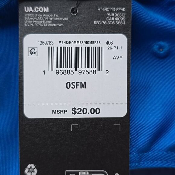 NWT Under Armour Men's UA Branded Hat 1369783-406 Blue - Picture 5 of 6